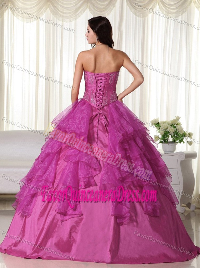 Sweetheart Floor-length Embroidery Quinceanera Dress Made in Organza