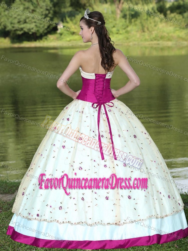 Strapless Neckline Colorful Bowknot Quinceanera Dress with Hand Flowers