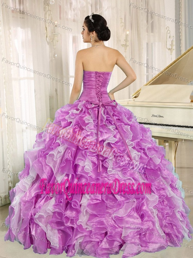 2013 Sweetheart Floor-length Beaded Quinceanera Dress with Ruffled Layers