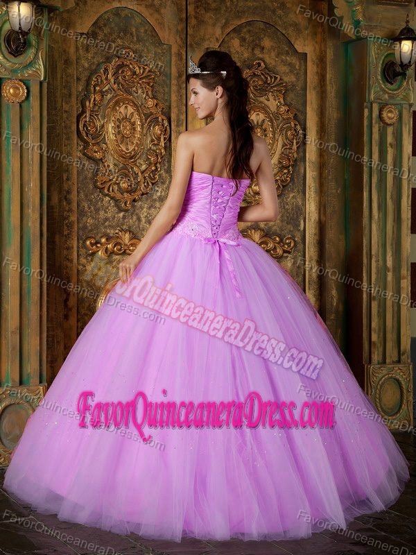 Trendy Appliqued Tulle Taffeta Baby Pink Quinceanera Dress Fast Shipping