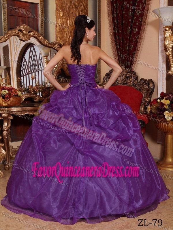 2012 Eggplant Purple Sweetheart Sweet Sixteen Dresses in Organza