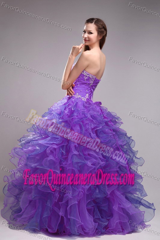 Beads and Embroidery Bodice Traditional Dress for Quinceaneras with Ruffled Skirt