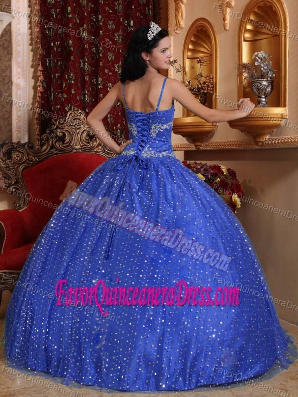 Modern Blue Quinceanera Dresses with Spaghetti Straps and Ruching in 2014